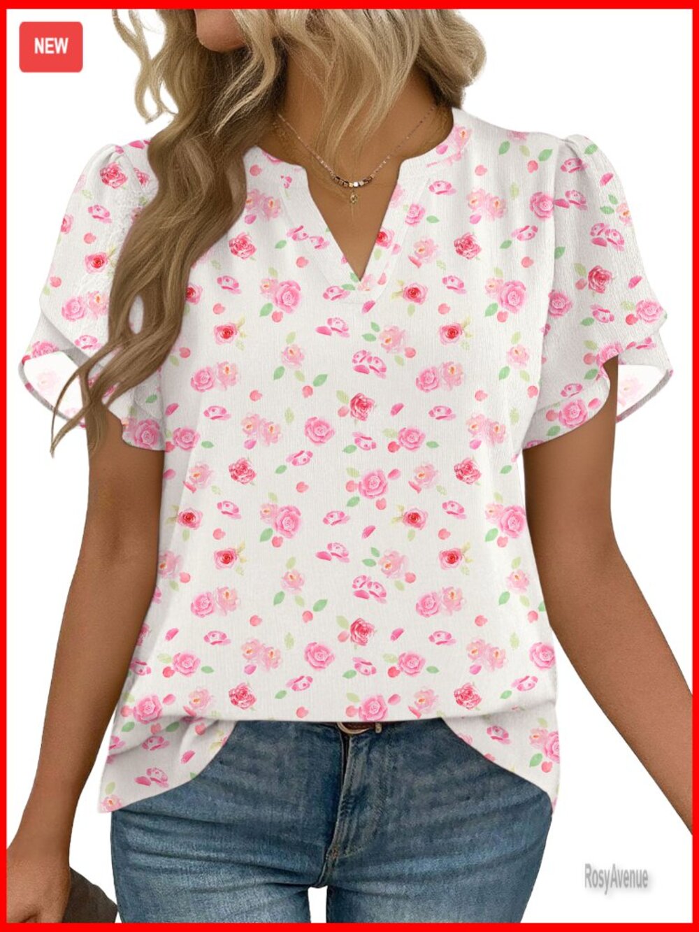 Womens Dressy Casual Blouse Short Sleeve V Neck Work Top Flowy Chiffon Shirt - Picture 6 of 7